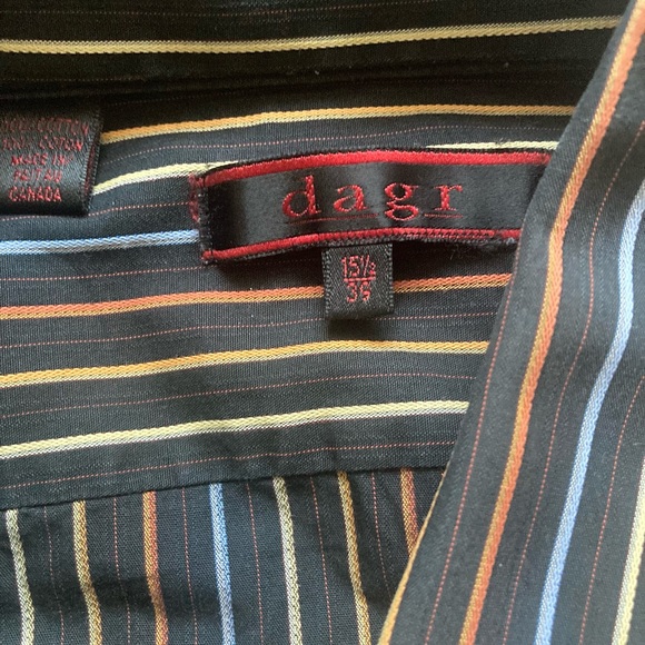 Dagr Canada Cotton Button Down Multi Color Pinstripe - Picture 3 of 4